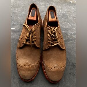 Allen Edmonds Strandmok Wingtip Oxford Shoes Men’s 10D Tan Suede Vibram Sole